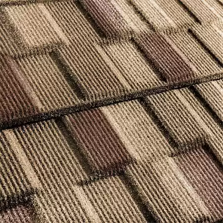 Композитная черепица Метротайл (Metrotile) серия MetroViksen, цвет Цедар-браун, 1330х410 мм