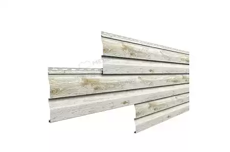 Металлический сайдинг Металл Профиль L брус XL Гладкий, 0.5 ECOSTEEL, беленый дуб