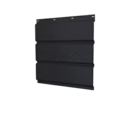 Софит металлический с центральной перфорацией Grand Line / Гранд Лайн, GreenCoat Pural Matt 0.5, цвет RR 23 темно-серый (Ral 7024)
