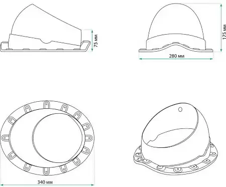 Проходной элемент Base-VT Wave 125/150 Krovent (Кровент) для металлочерепицы (Classic, Modern), красный