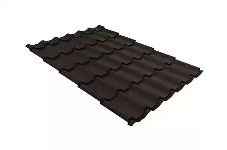 Волновой профиль Grand Line Classic, 0,5 GreenCoat Pural BT, Zn 275, RR 32 темно-коричневый (RAL 8019 серо-коричневый)