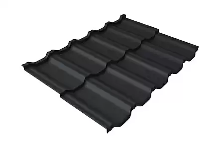 Волновой профиль Grand Line Kvinta Uno, 0,5 GreenCoat Pural BT, Zn 275, RR 23 темно-серый (RAL 7024 мокрый асфальт)