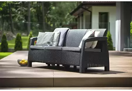 Диван трехместный Corfu love seat max Allibert (Аллиберт), цвет капучино