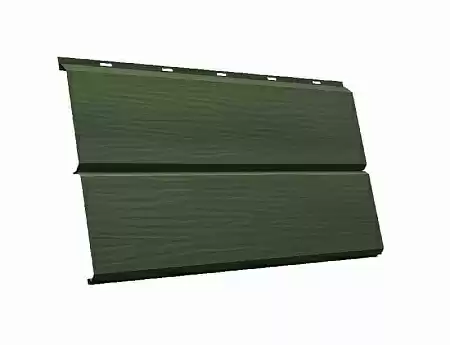 Металлический сайдинг Grand Line ЭкоБрус новый 3D, Сатин матовый ТХ  0.5 с пленкой, RAL 6020 хромовая зелень