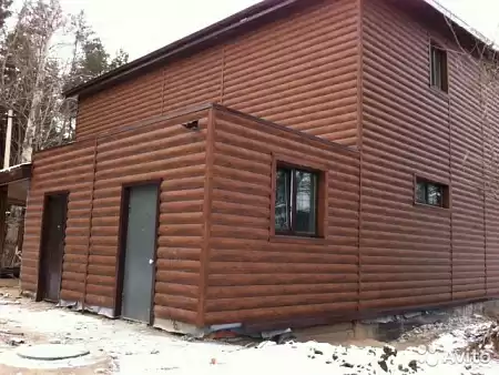 Металлический сайдинг Гранд Лайн / Grand Line профиль Блок-хаус new, Print premium 0.45, цвет Rowan (Рябина)