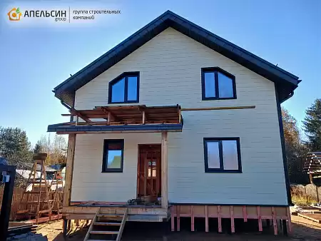 Монтаж фиброцементного сайдинка FCS + софиты д. Новожилово