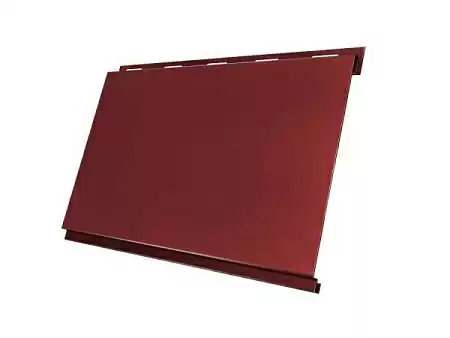 Металлический сайдинг Гранд Лайн / Grand Line профиль Вертикаль, Satin 0.5, цвет Ral 3009 (оксидно-красный)