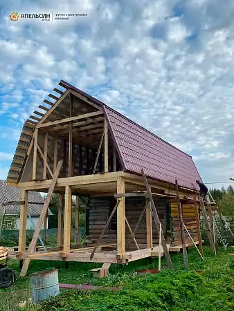 Монтаж металлочерепицы Grand Line + волнового профиля Grand Line сад.мас. Чаща