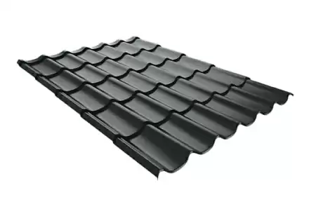 Металлочерепица Руукки Ruukki Monterrey FEB Forma 0,5 Polyester (PE), Zn 275 (темно-серый) RR23