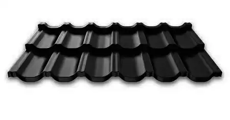 Модульная металлочерепица Руукки Ruukki Finnera 0,5 Pural Matt BT, Zn 275 (черный) RR33