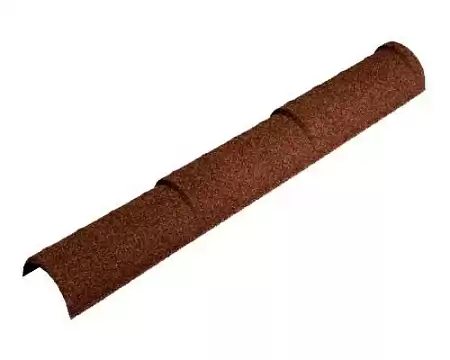 Конек Метротайл (Metrotile) полукруглый тройной, цвет бургундия, 1140 мм