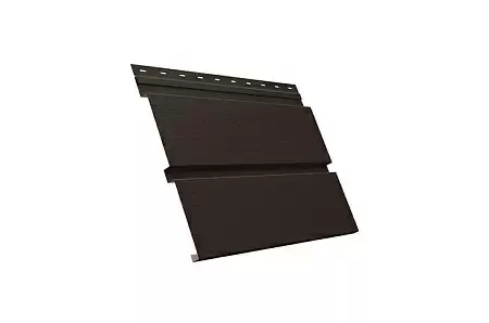 Софит металлический Квадро Брус с перфорацией Grand Line, Velur X 0.5, RR 32 темно-коричневый