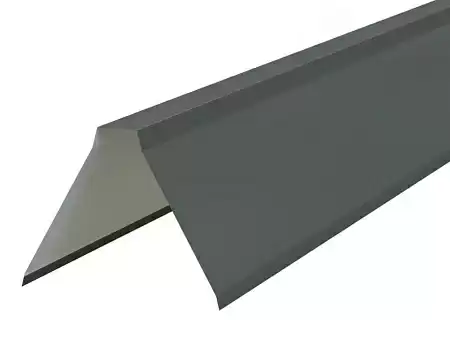 Планка конька плоского Металл Профиль, Pe 0.45, 155x155x2000 мм, мышиный