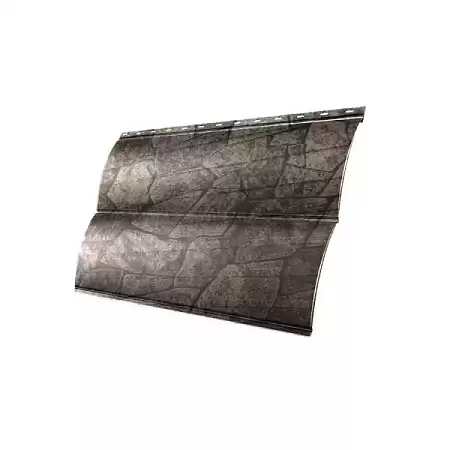 Металлический сайдинг Гранд Лайн / Grand Line профиль Блок-хаус new, Print elite 0.45, цвет King Stone (Королевский камень)