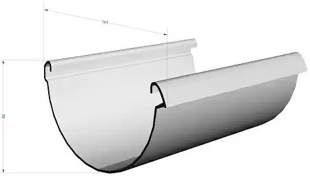 Желоб водосточный 3,0 м Docke LUX, цвет шоколад (Ral 8019)