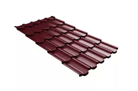 Волновой профиль Grand Line Kvinta plus 3D, 0,45 Drap, Zn 140, RAL 3005 красное вино