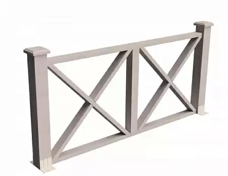 Секция ограждения Тауэр GRINDERDECO, 2104х1075 мм, выбеленный дуб