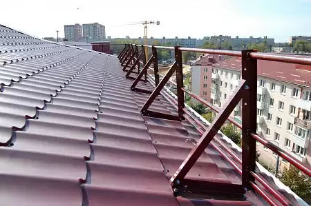 Ограждение кровли со снегозадержателем Optima Grand Line (Гранд Лайн) 1,2х2м, цвет RAL 8017 (коричневый)