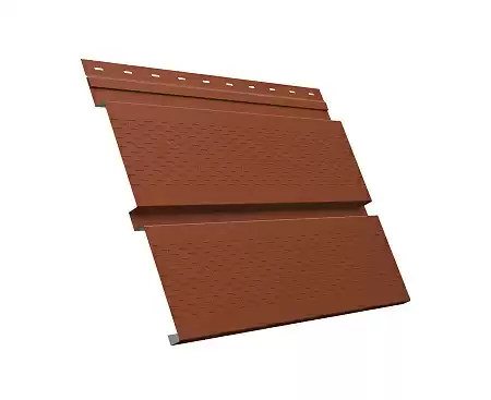 Софит металлический Квадро Брус с перфорацией Grand Line / Гранд Лайн, GreenCoat Pural 0.5, цвет RR 750 кирпично-красный (RAL 8004)