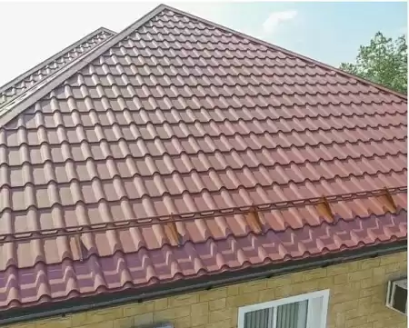 Металлочерепица Гранд Лайн / Grand Line, коллекция Kamea, 0,5 Rooftop бархат Zn 180, цвет RAL 8017 (шоколад)