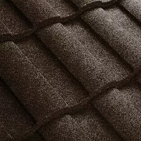 Композитная черепица Метротайл (Metrotile) серия MetroRoman, цвет айрон-барк, 1280х410 мм