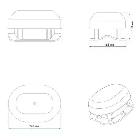 Аэратор скатный Aero-Vent Wave Krovent (Кровент) для металлочерепицы, черный