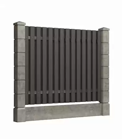 Заборные заполнения Модель 2A GRINDERDECO, ДПК, 3000х2600 мм, серый базальт