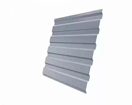 Профнастил С20А Гранд Лайн / Grand Line 0.5 Satin Zn 140, цвет RAL 9006 (светлый алюминий)