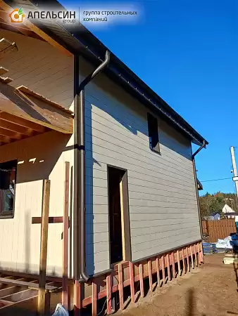 Монтаж фиброцементного сайдинка FCS + софиты д. Новожилово