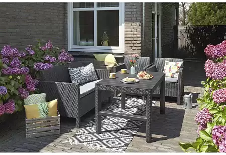 Стол Lyon rattan table Allibert (Аллиберт), цвет графит