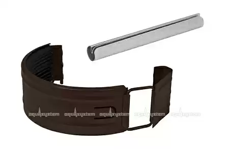 Соединитель желоба в комплекте D150 Aquasystem Pural Matt, RR 32 темно-коричневый