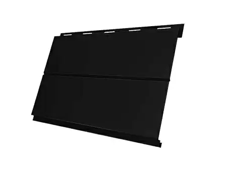 Металлический сайдинг Гранд Лайн / Grand Line профиль Вертикаль, Drap 0.45, цвет Ral 9005 (черный янтарь)