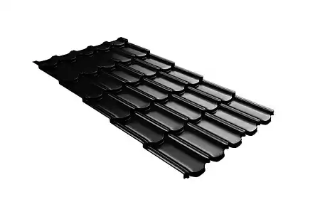 Волновой профиль Grand Line Kvinta plus 3D, 0,45 Drap, Zn 140, RAL 9005 черный янтарь