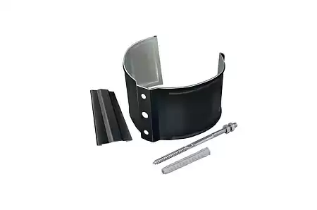 Кронштейн трубы на кирпич, круглый D125/90 Grand Line PE Matt, RAL 7024 мокрый асфальт