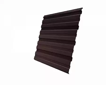 Профнастил С10R Гранд Лайн / Grand Line 0,5 GreenCoat Pural Matt Zn 275, цвет RR 887 шоколадно-коричневый (RAL 8017)