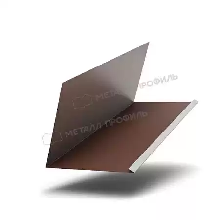 Планка примыкания верхняя к трубе FASTCLICK VikingMP 0.45, 250х240х2000 RR 32 темно-коричневый