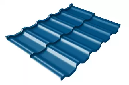 Металлочерепица Гранд Лайн / Grand Line, коллекция Kvinta uno (модульная), 0,5 Satin Zn 140, цвет RAL 5005 (сигнально-синий)