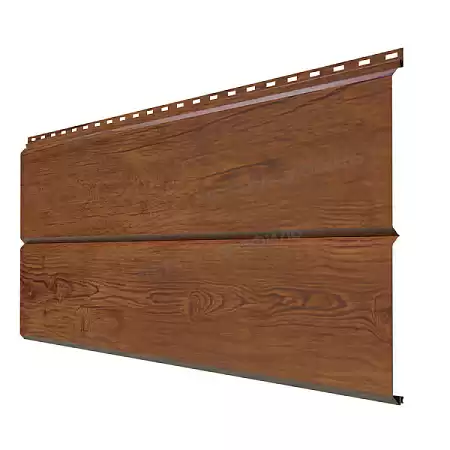 Металлический сайдинг Металл Профиль L брус XL Гладкий, 0.5 ECOSTEEL, мореный дуб