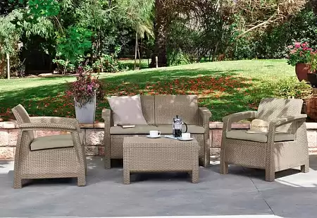Дачная мебель Corfu set Allibert (Аллиберт), цвет капучино