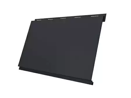 Металлический сайдинг Гранд Лайн / Grand Line профиль Вертикаль, Drap 0.45, цвет Ral 7016 (антрацитово-серый)