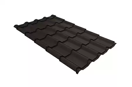 Волновой профиль Grand Line Kamea, 0,5 GreenCoat Pural BT, Zn 275, RR 32 темно-коричневый (RAL 8019 серо-коричневый)