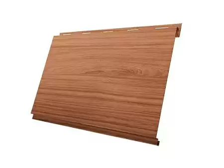 Металлический сайдинг Гранд Лайн / Grand Line профиль Вертикаль, Print elite 0.45, цвет Honey Wood (Медовое дерево)