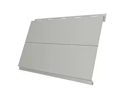 Металлический сайдинг Гранд Лайн / Grand Line профиль Вертикаль, GreenCoat Pural Matt 0.5, цвет RR 21 светло-серый (RAL 7040)