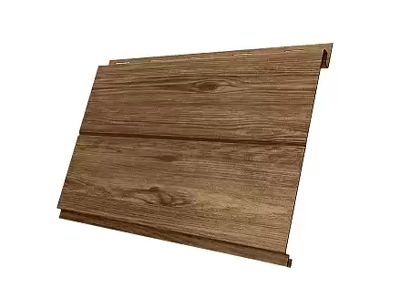 Металлический сайдинг Гранд Лайн / Grand Line профиль Вертикаль, Print elite 0.45, цвет Nutwood (Орех)