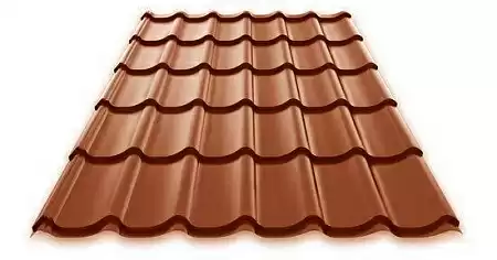 Металлочерепица Руукки Ruukki Monterrey Standart 0,5 Polyester (PE), Zn 275 (терракотовый) RR750