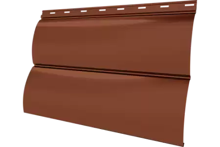 Металлический сайдинг Гранд Лайн / Grand Line профиль Блок-хаус новый, PE 0.45 с пленкой, RAL 8004 терракота