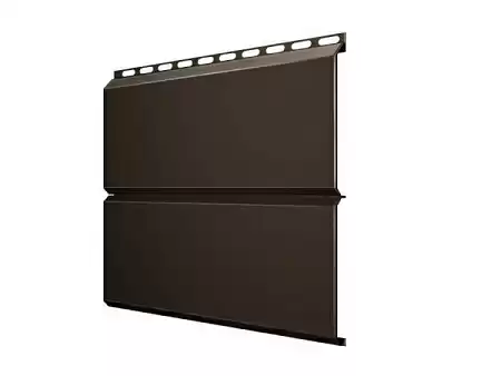Металлический сайдинг Гранд Лайн / Grand Line профиль ЭкоБрус, Satin 0.5, цвет RR 32 (темно-коричневый)