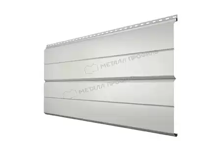 Металлический сайдинг Металл Профиль L брус XL Накатка, 0.45 PE, RAL 9010 чистый белый