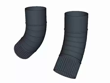 Отлив гофрированный 60 гр D100 мм, Zn + порошк.покраска, цвет RAL 7024 (мокрый асфальт)