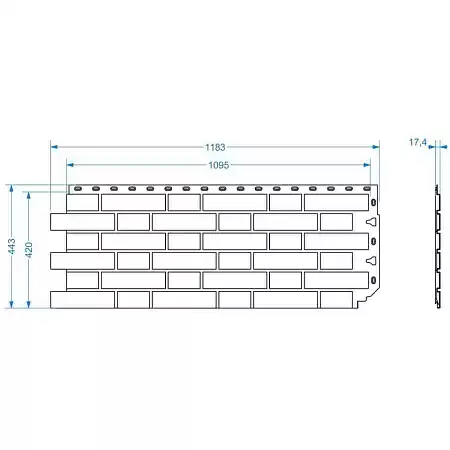 Фасадные панели Docke STANDARD Flemish, 1095х420 мм, молочный